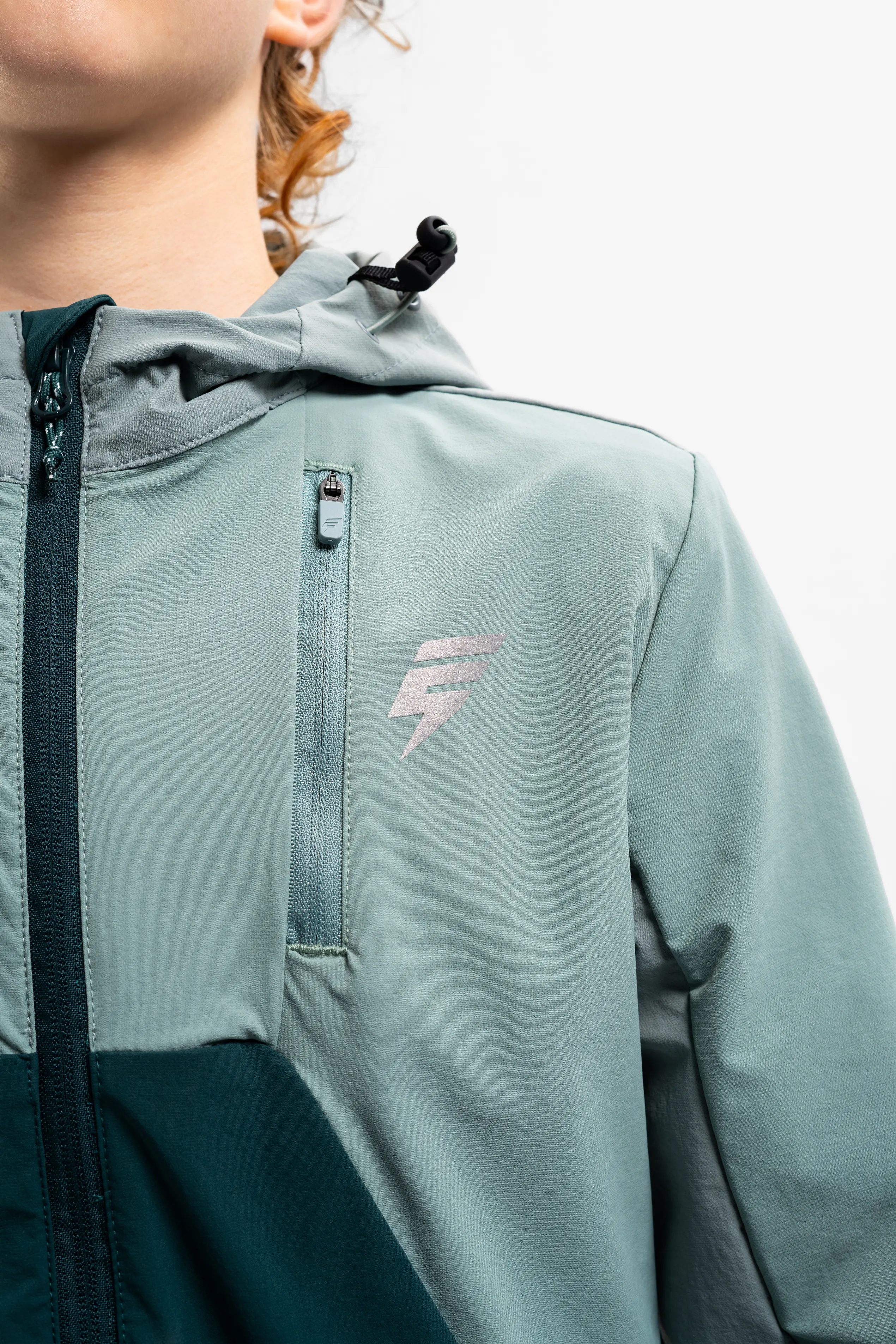 JUNIOR APEX JACKET - TEAL/FOREST GREEN/MINT - Image 3