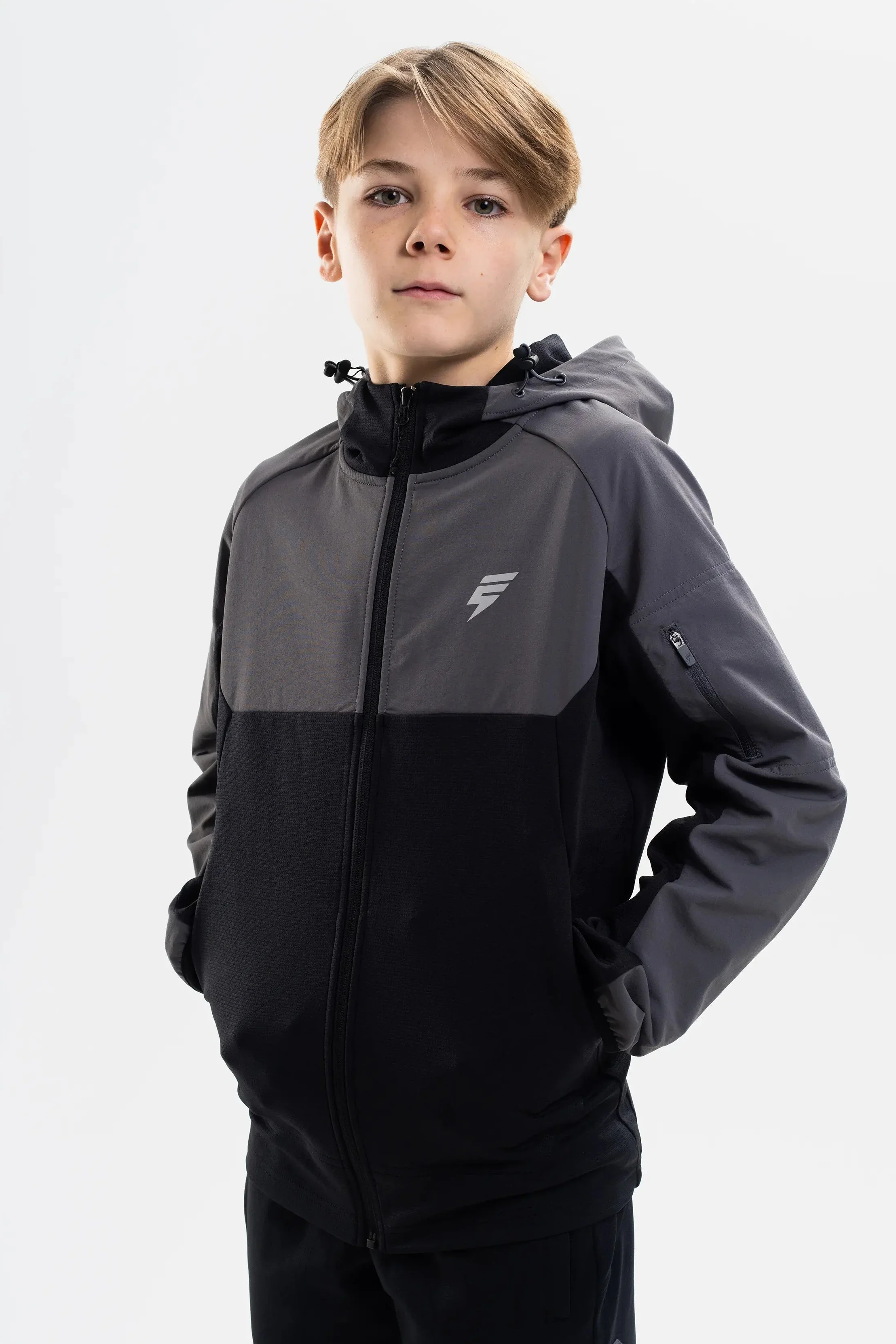 JUNIOR PATCH JACKET - BLACK/COAL