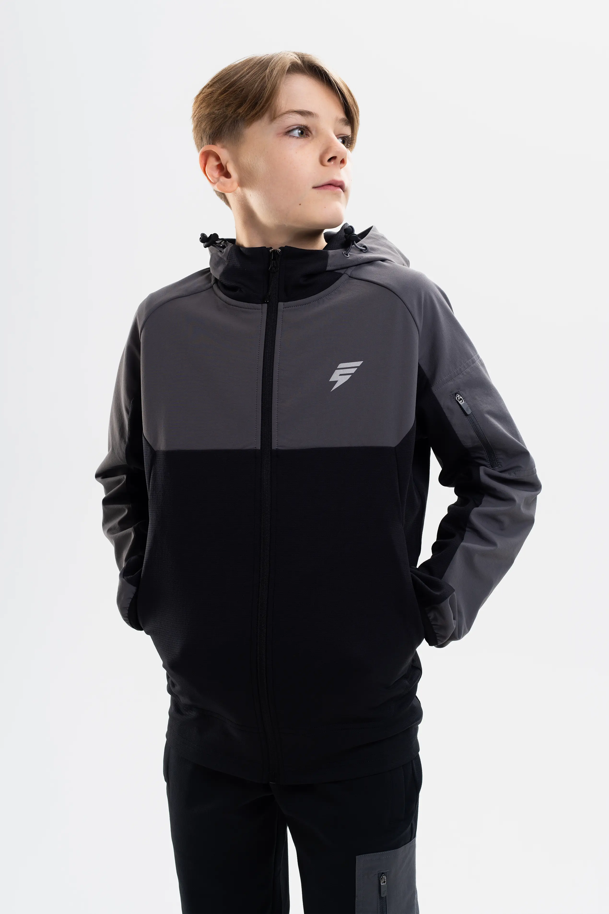 JUNIOR PATCH TRACKSUIT - BLACK/COAL - Image 3