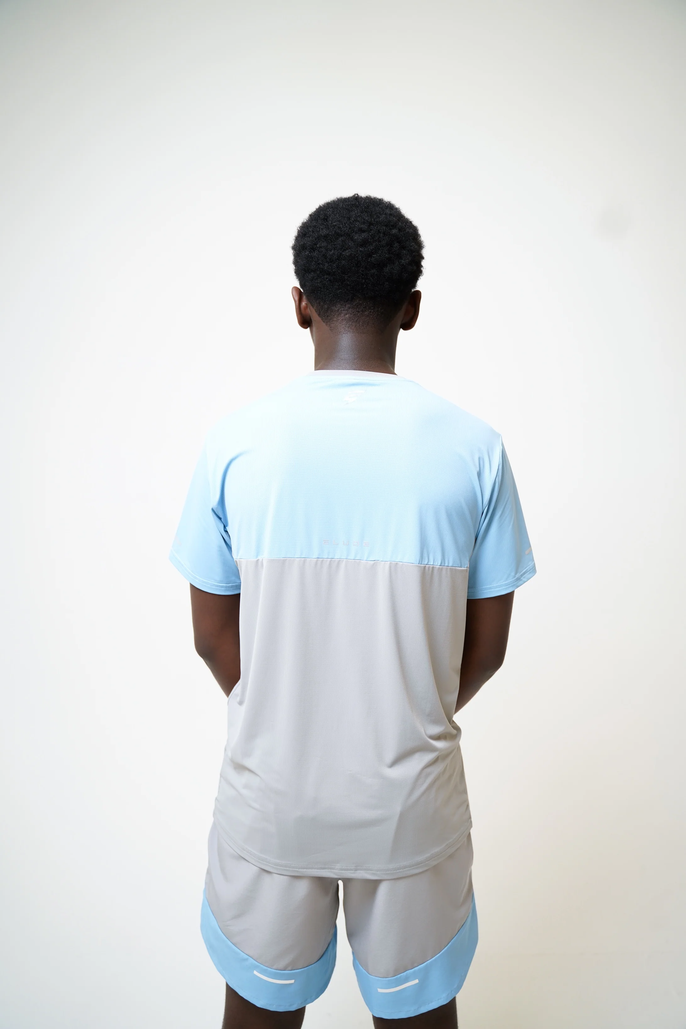 SPLIT SHORTS - LIGHT GREY/BABY BLUE - Image 7