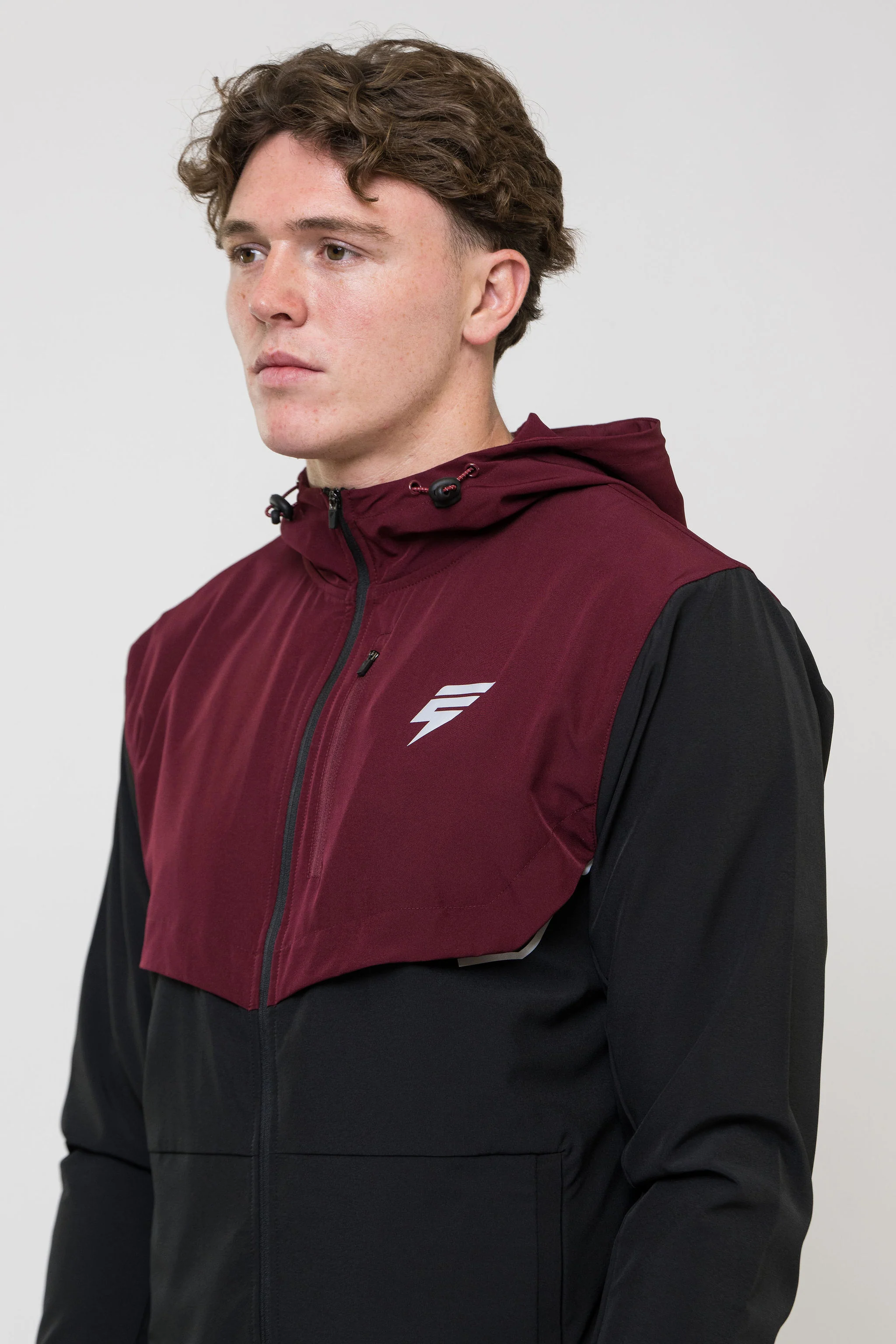 TRACK JACKET - BLACK/MAROON - Image 4