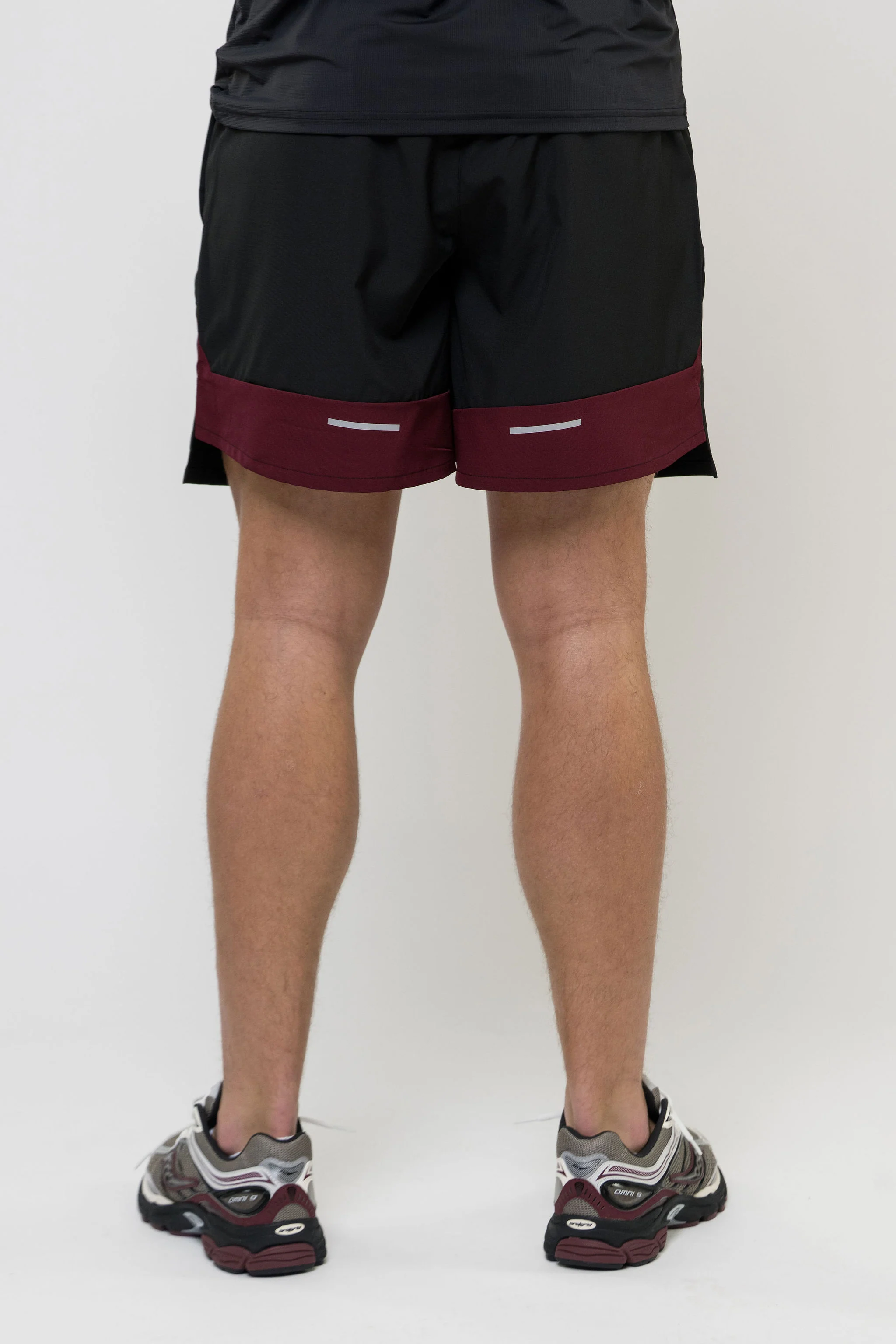 TRACK JACKET SHORT SET - BLACK/MAROON - Image 12