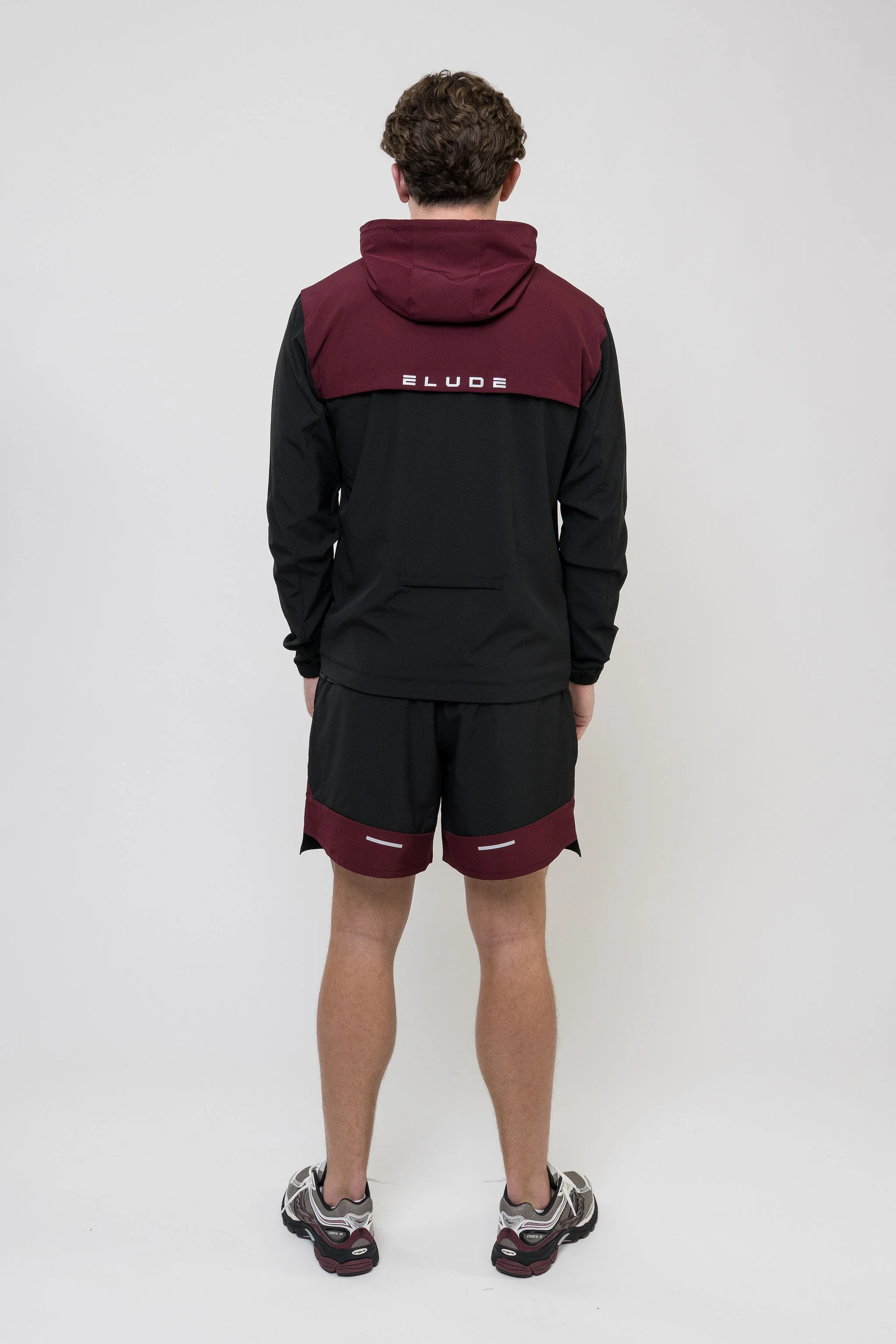 TRACK JACKET SHORT SET - BLACK/MAROON - Image 3