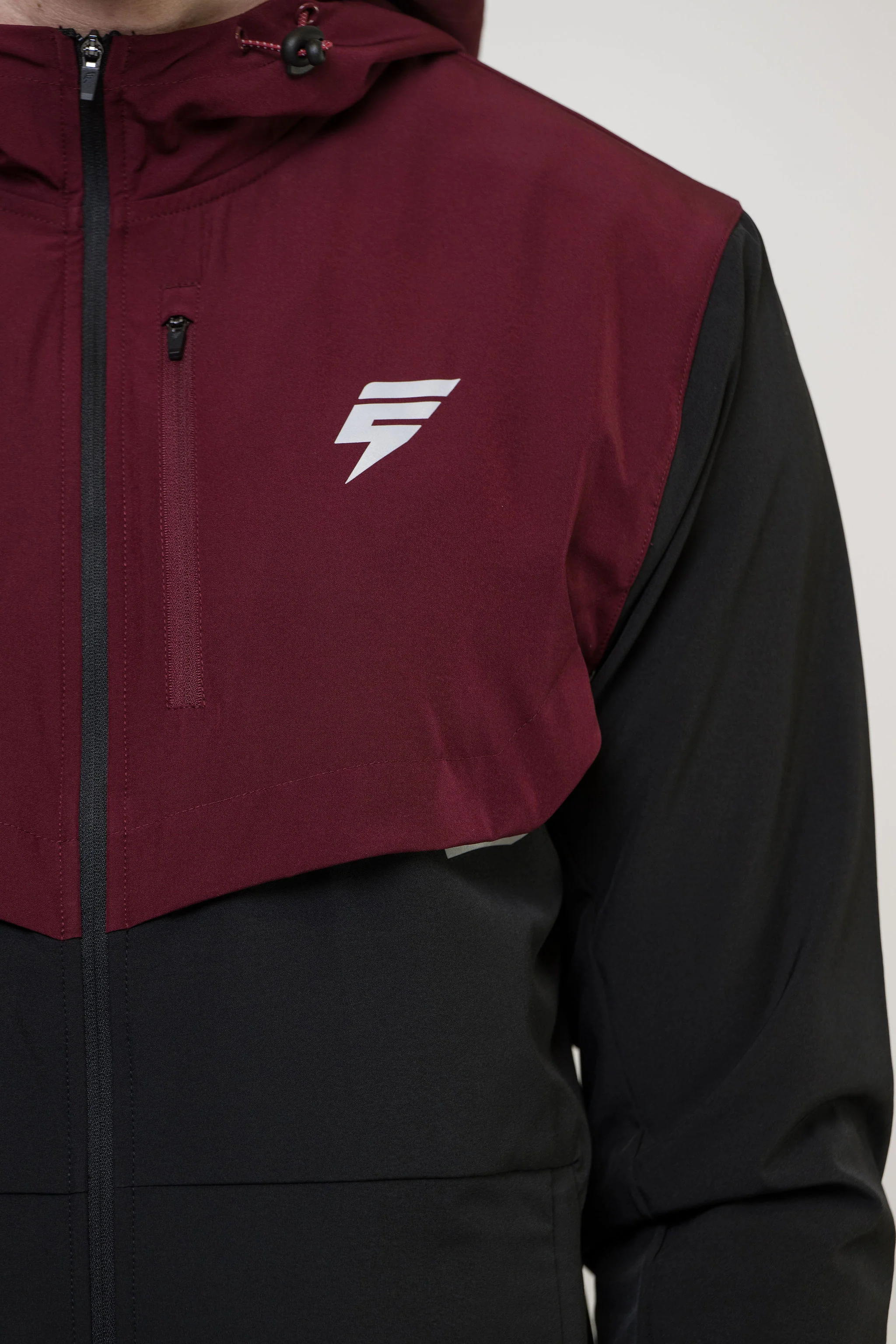 TRACK JACKET SHORT SET - BLACK/MAROON - Image 7