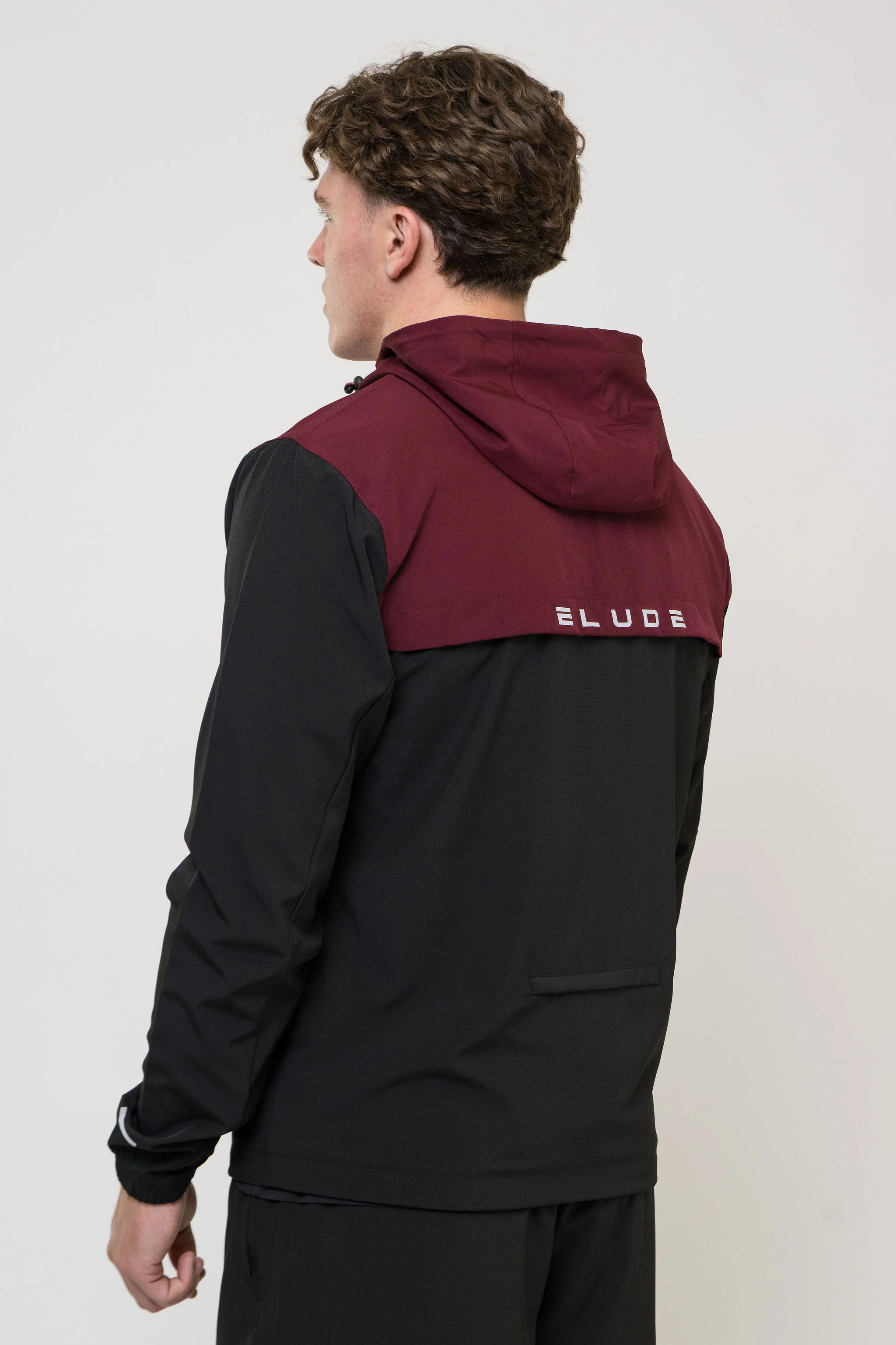 TRACK JACKET SHORT SET - BLACK/MAROON - Image 8