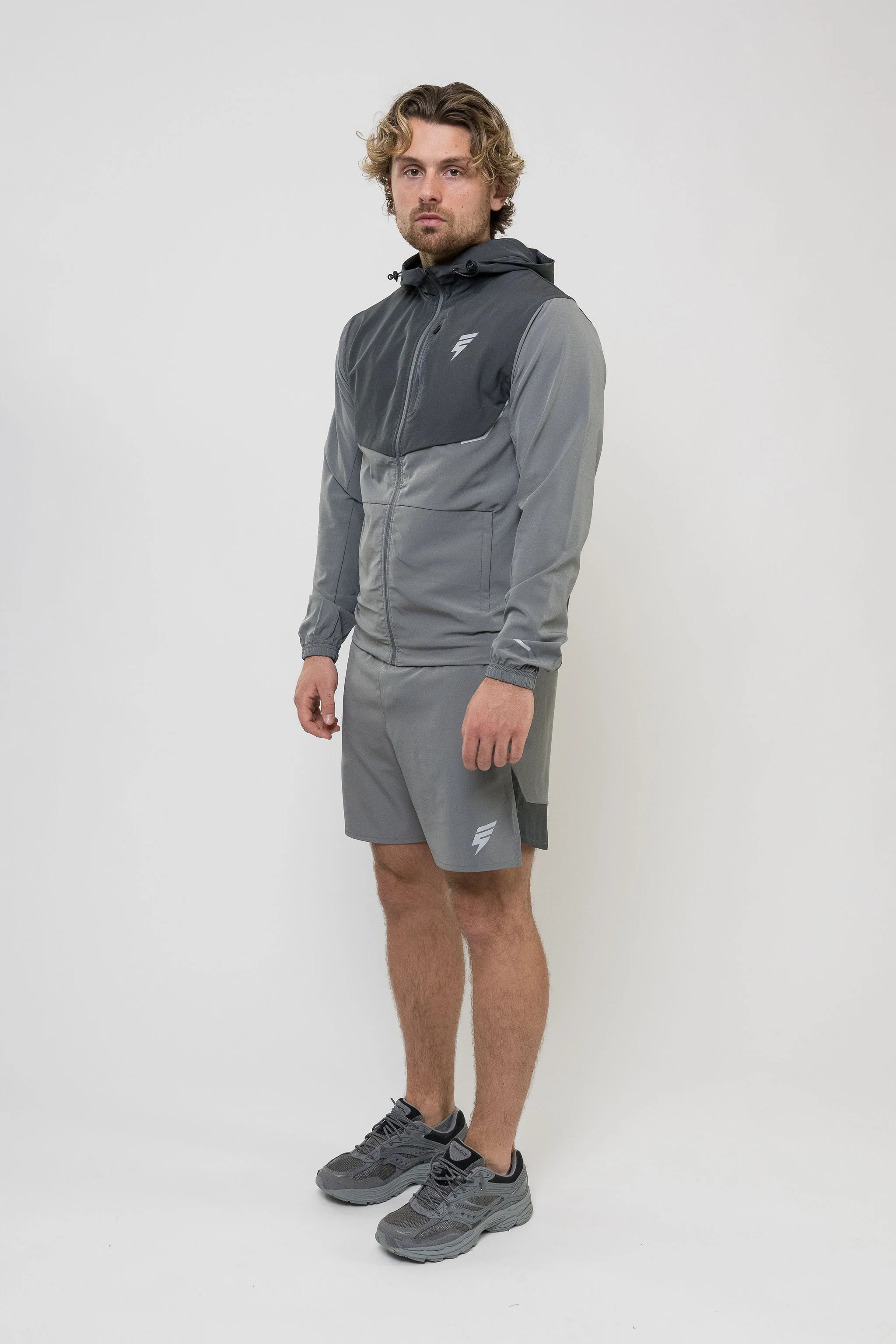TRACK JACKET SHORT SET - LIGHT GREY/GREY - Image 11