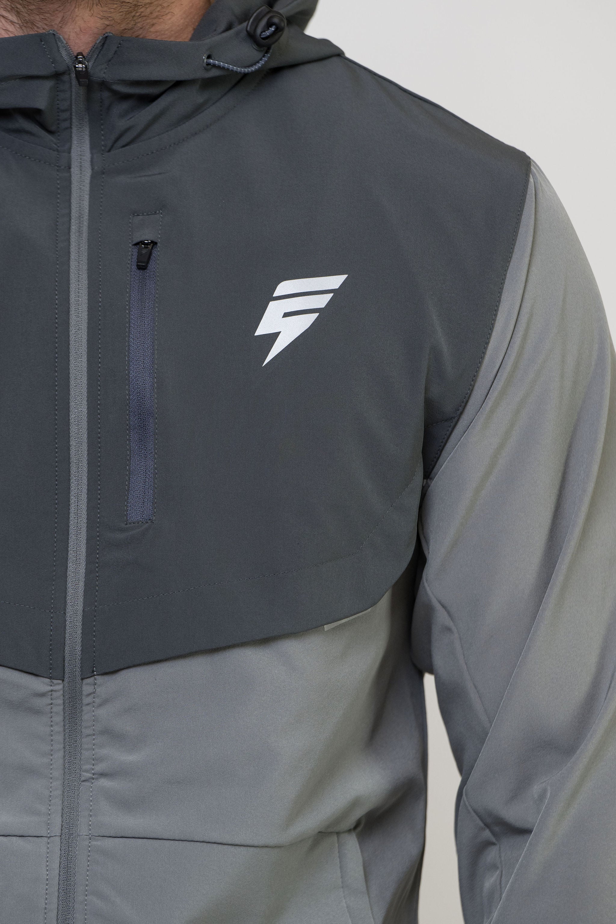 TRACK JACKET SHORT SET - LIGHT GREY/GREY - Image 5