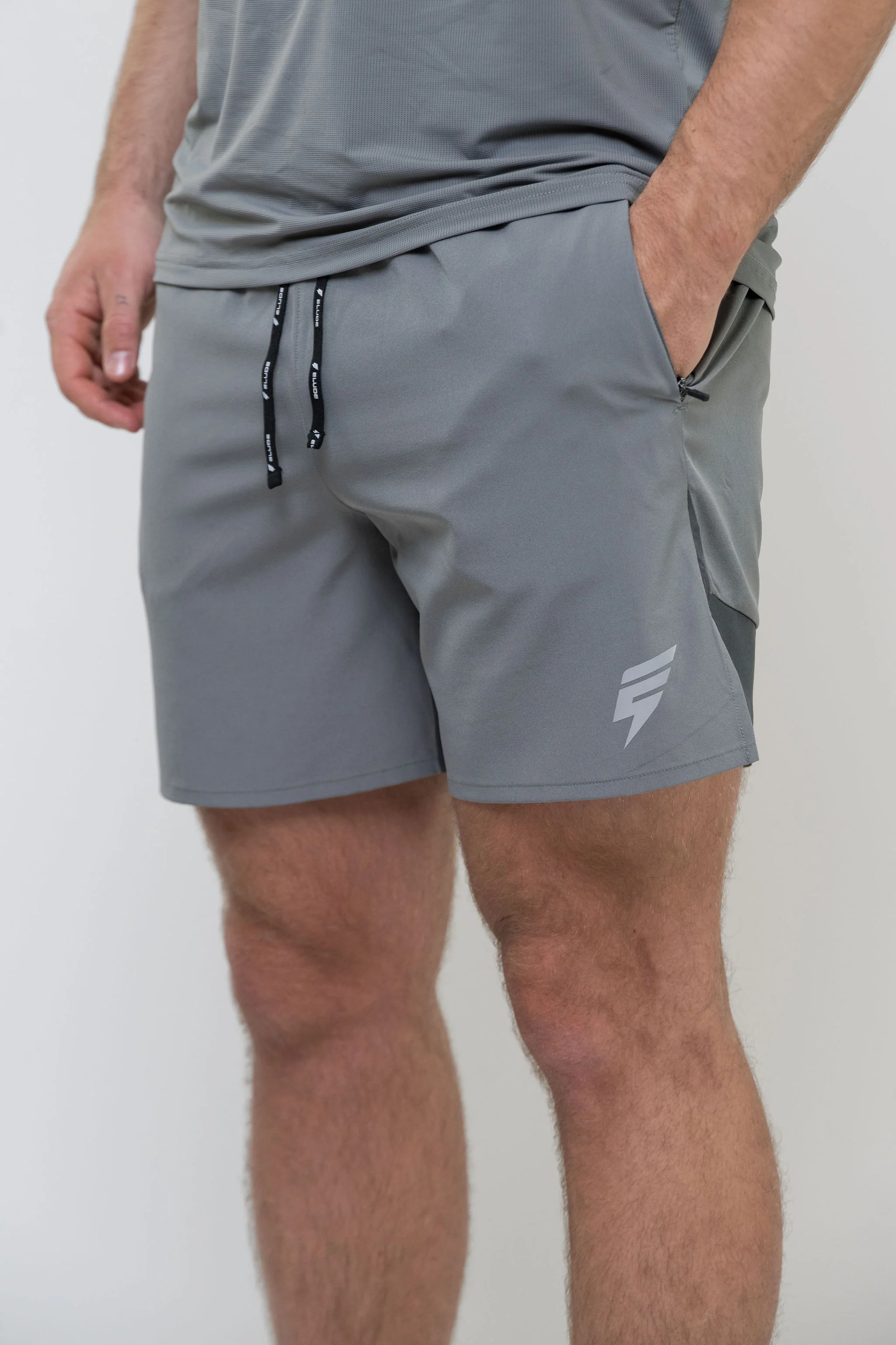 TRACK JACKET SHORT SET - LIGHT GREY/GREY - Image 9
