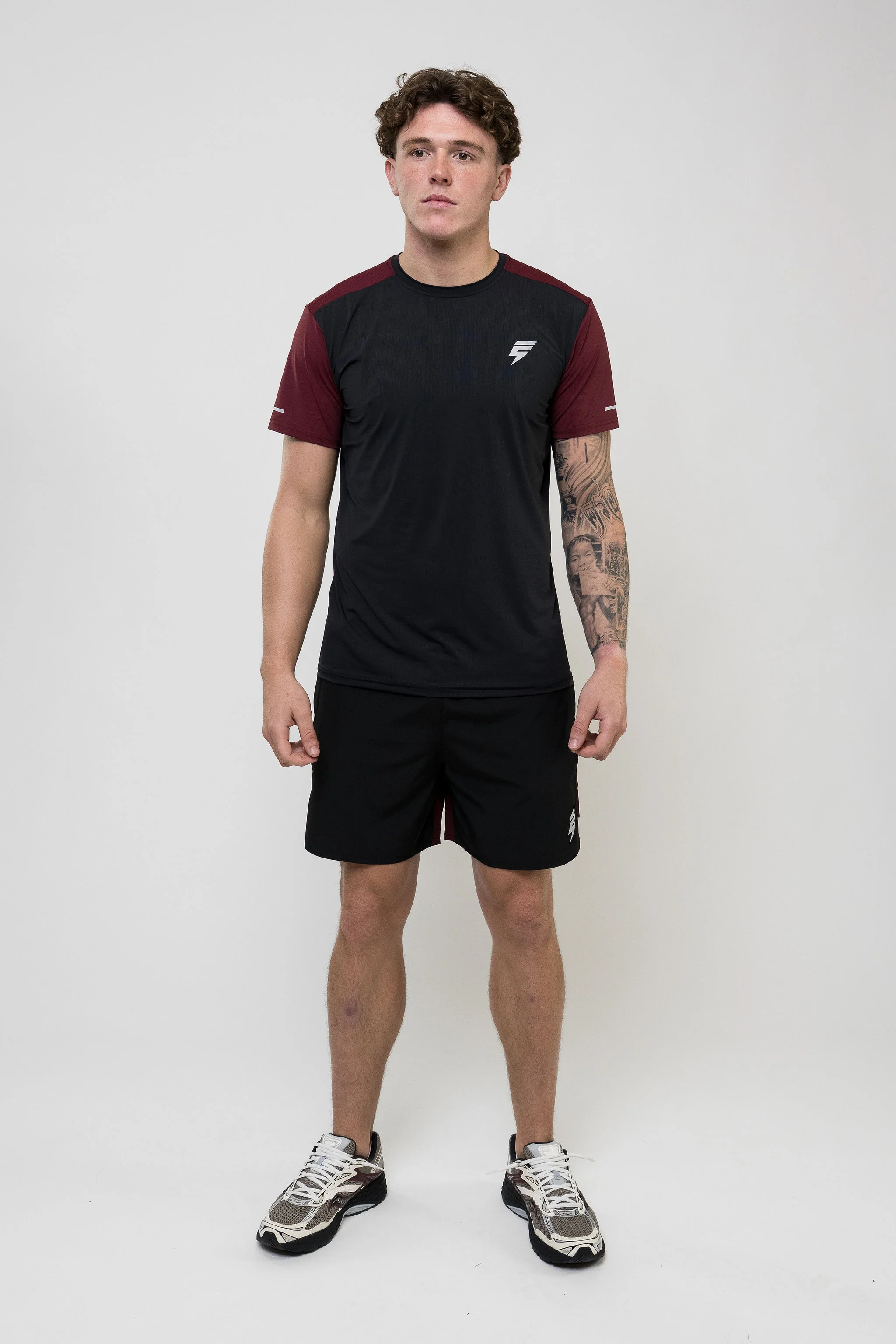 TRACK SHORT SET - BLACK/MAROON - Image 10