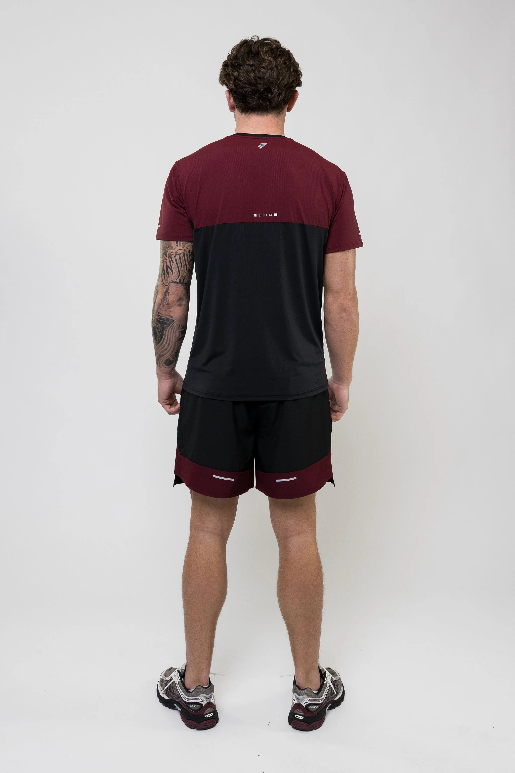 TRACK SHORT SET - BLACK/MAROON - Image 3