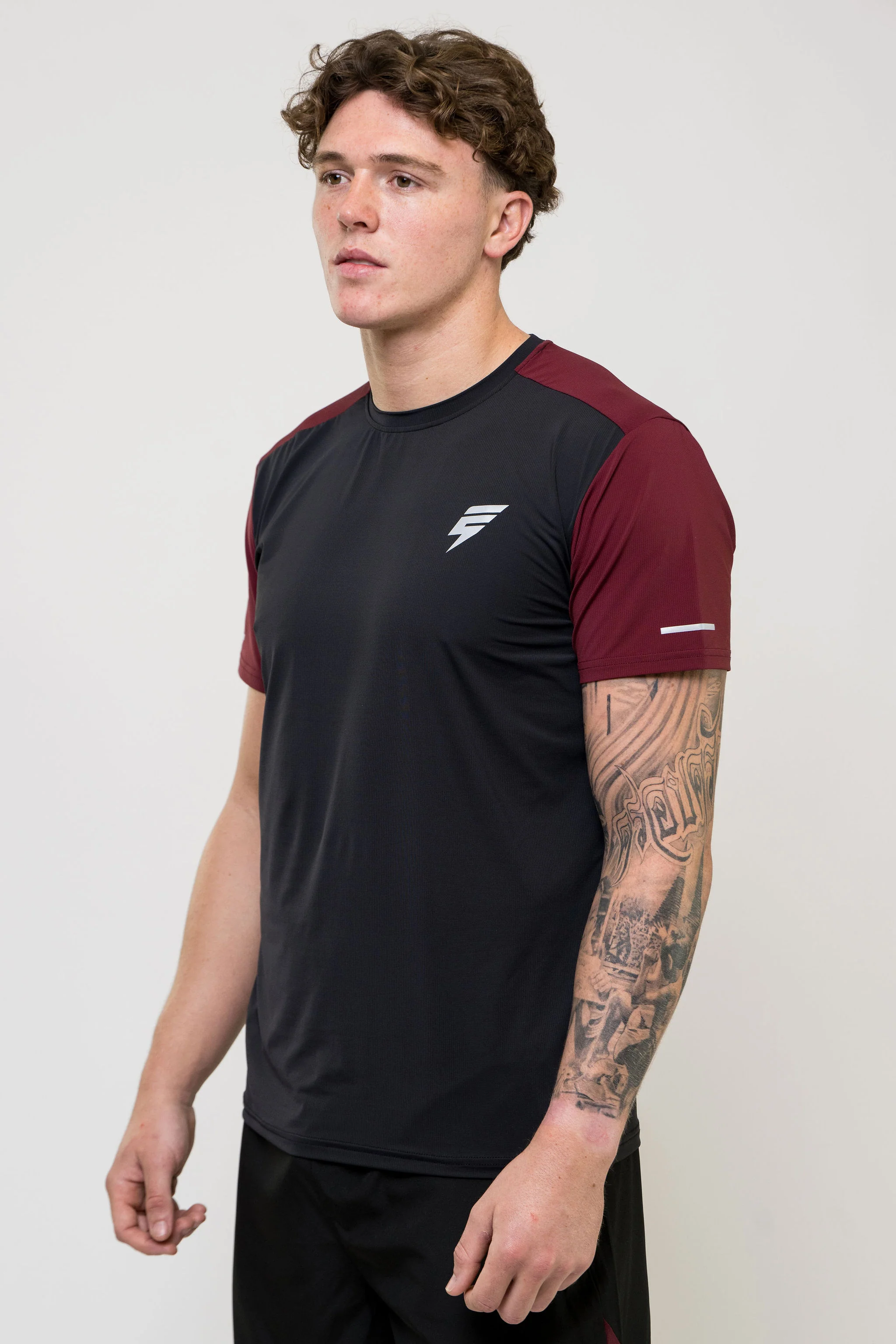 TRACK SHORT SET - BLACK/MAROON - Image 4