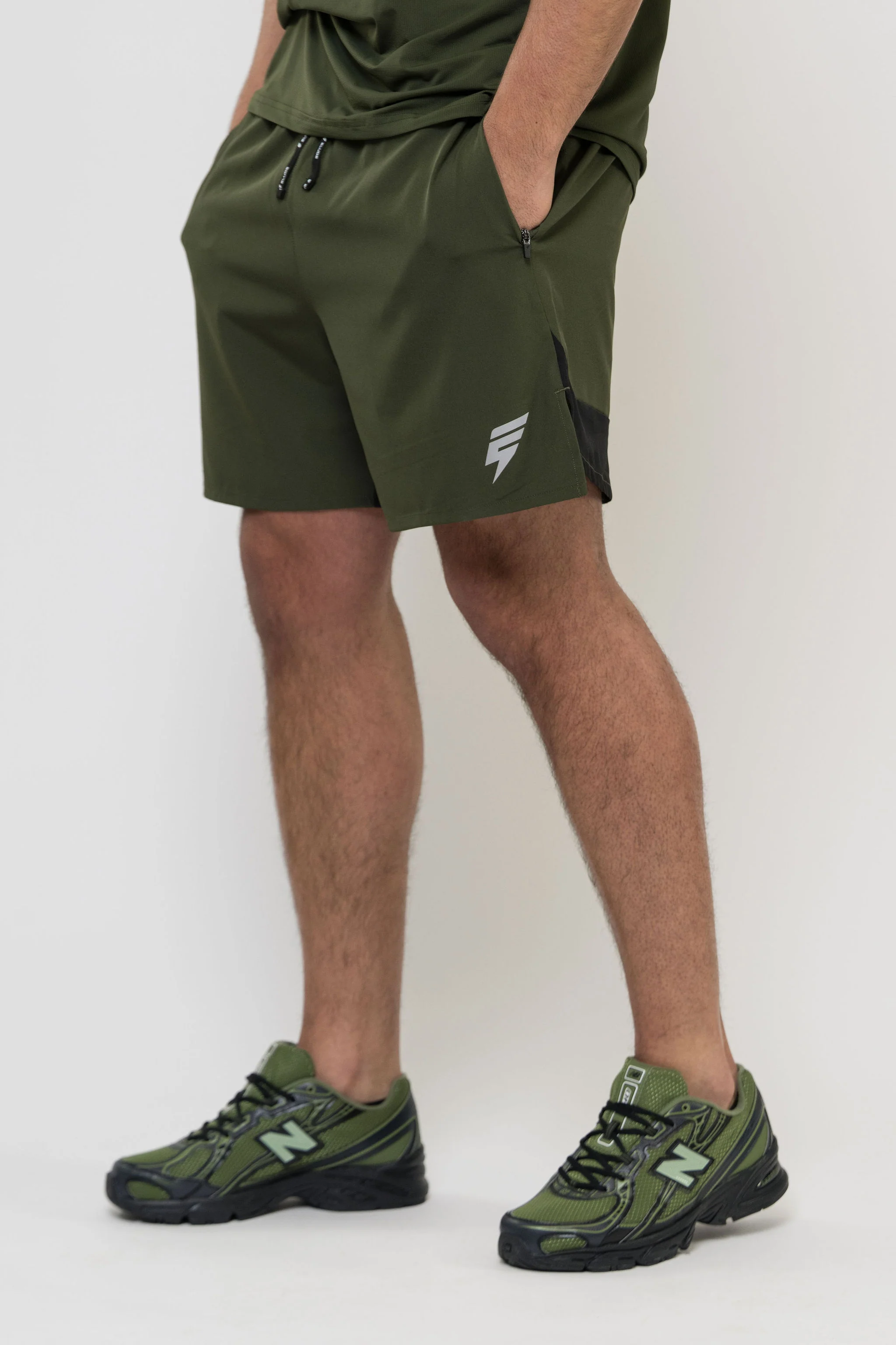 TRACK SHORT SET - KHAKI/BLACK - Image 8