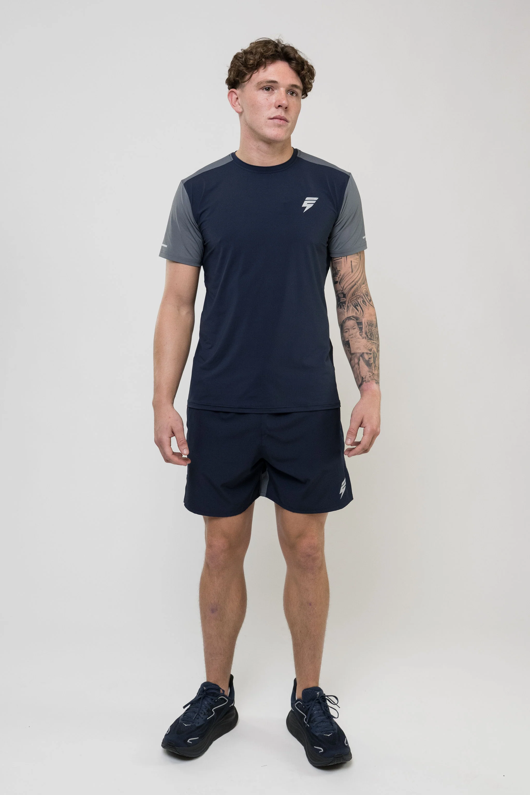 TRACK SHORT SET - NAVY/LIGHT GREY - Image 11