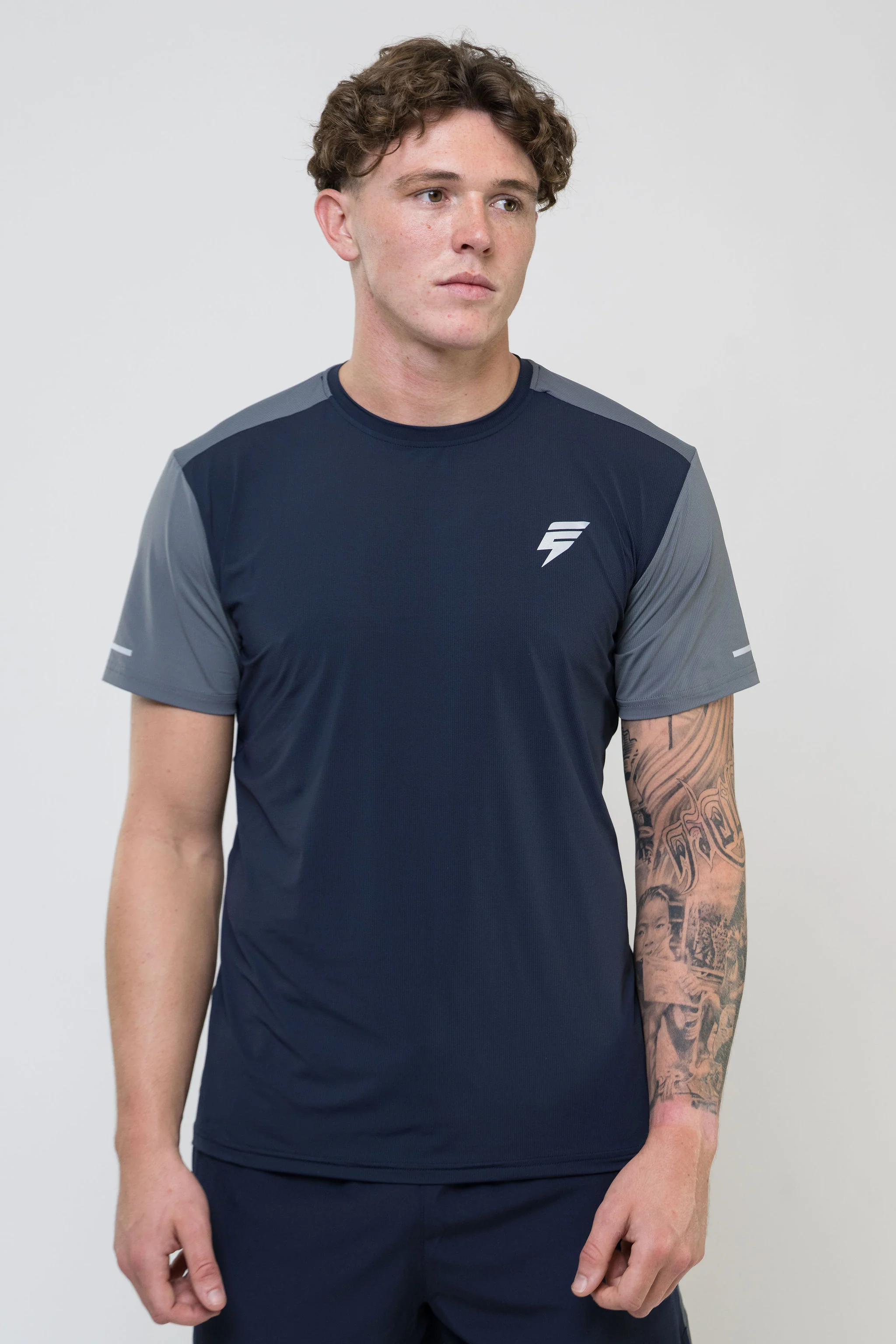 TRACK SHORT SET - NAVY/LIGHT GREY - Image 4