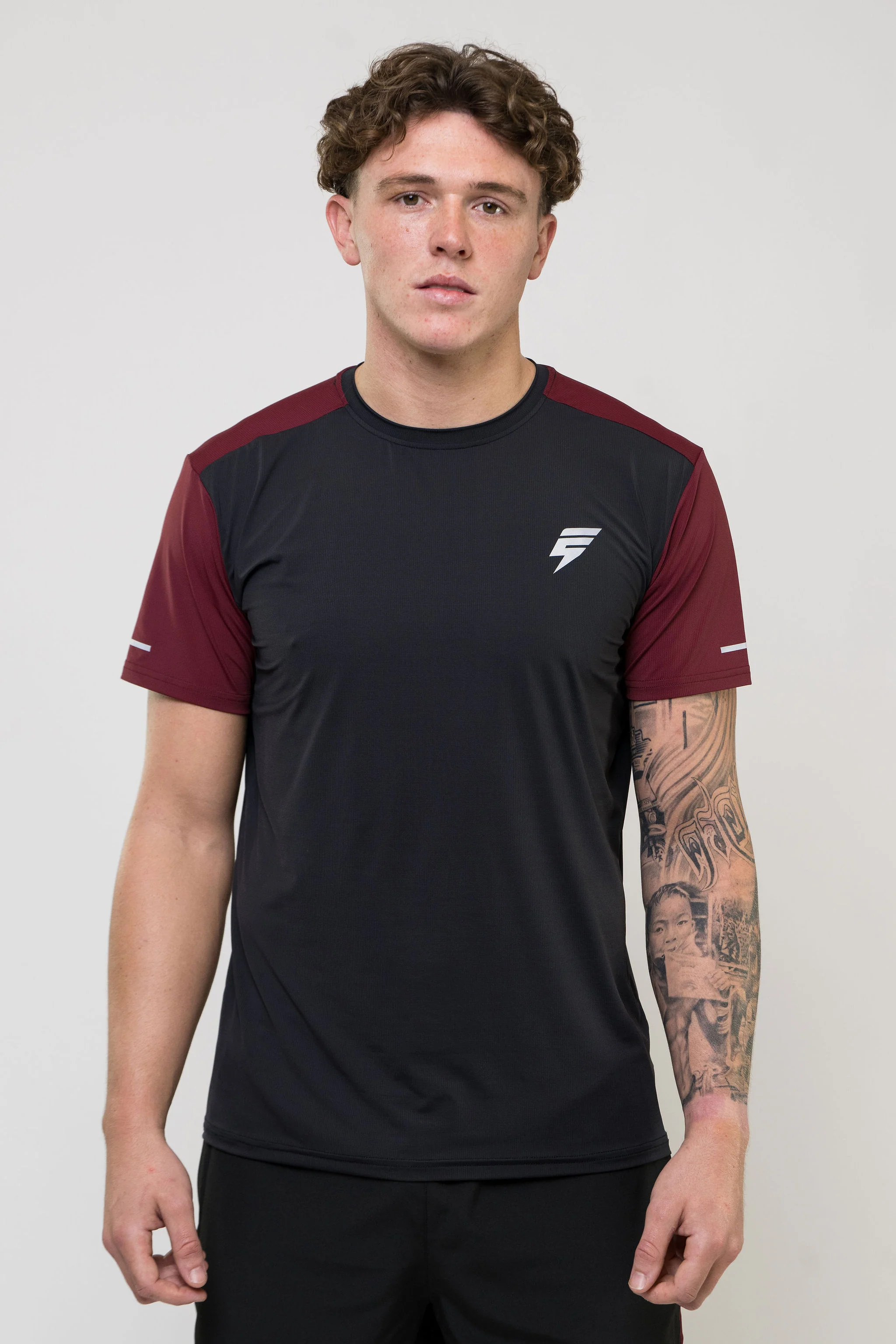 TRACK TEE - BLACK/MAROON - Image 6