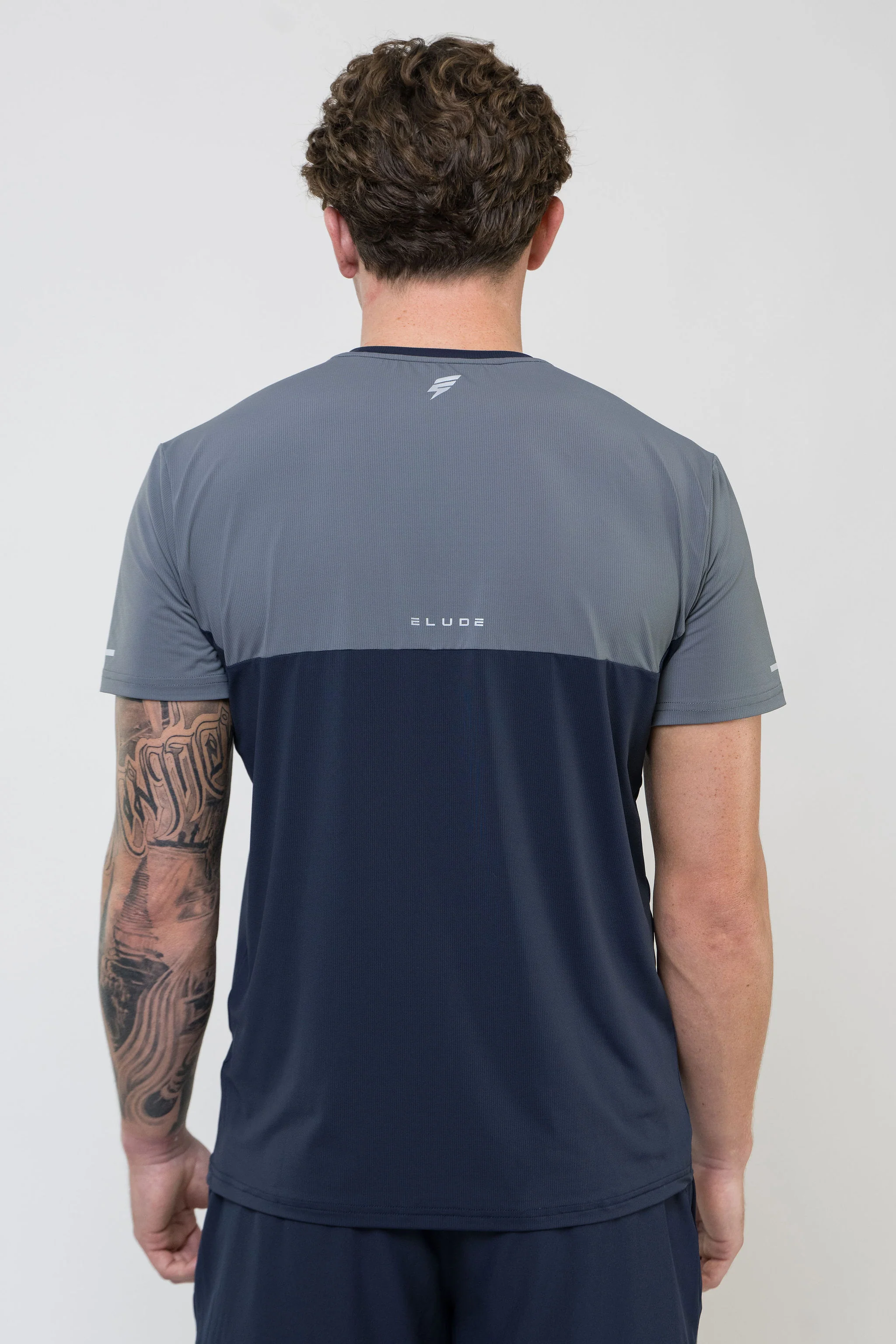 TRACK TEE - NAVY/LIGHT GREY - Image 6